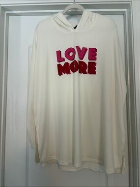 Cream Long-Sleeve Split-Hem Top